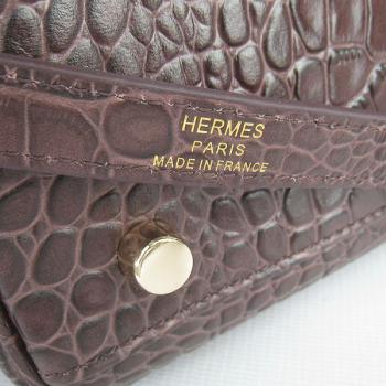 Hermes Kelly 6108 Handbag Crocodile Coffee