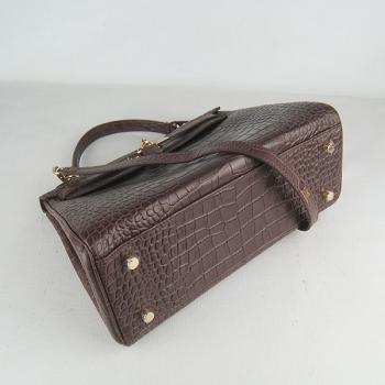 Hermes Kelly 6108 Handbag Crocodile Coffee