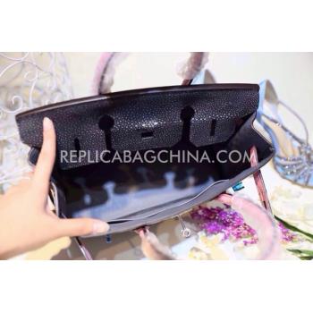 Replica Hermes Birkin Snakeskin Purple