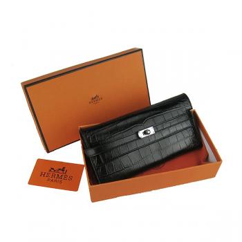 Cheap Hermes Clutches H009 Evening Bag Crocodile Black