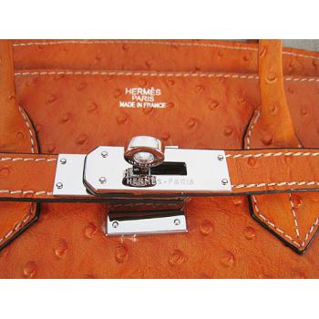 Hermes Birkin 6089 Ladies Handbag Orange Replica