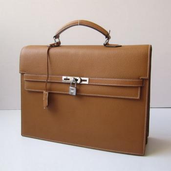 Hermes Briefcases H269 Briefcase Cow Leather Coffee Bag Replica