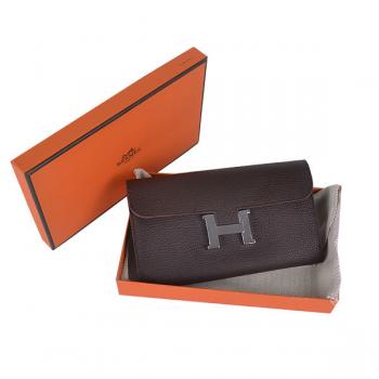 Hermes Wallet H6023 Ladies Wallet Coffee Replica