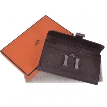 Hermes Wallet H6023 Ladies Wallet Coffee Replica