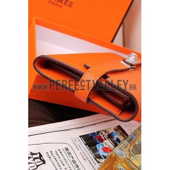 Hermes Kelly Long Wallet Orange 608074