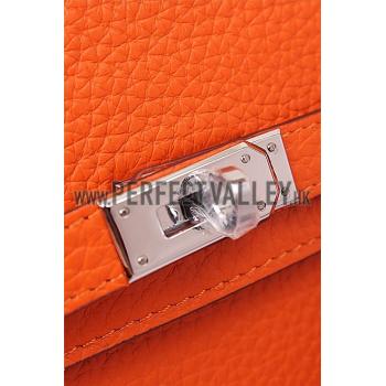 Hermes Kelly Long Wallet Orange 608074