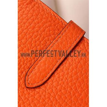 Hermes Kelly Long Wallet Orange 608074