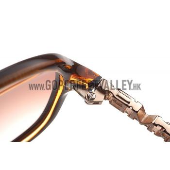 Hermes Large Oversized Brown Frame Sunglasses with Metallic Logo 308103