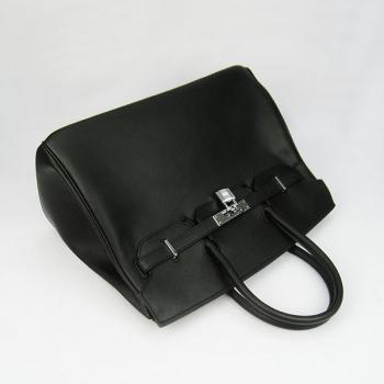 Hermes Original leather 6089 Handbag Lambskin Black