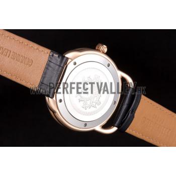 Hermes  Croco Leather Strap Black Dial 801397 Replica