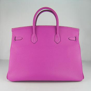 Hermes Birkin 6099 Handbag Cow Leather Purple