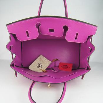 Hermes Birkin 6099 Handbag Cow Leather Purple