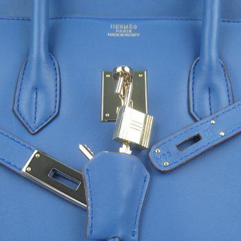 Hermes Original leather 6089 Cow Leather Blue Bag