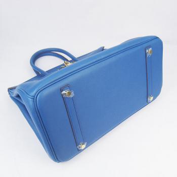 Hermes Original leather 6089 Cow Leather Blue Bag