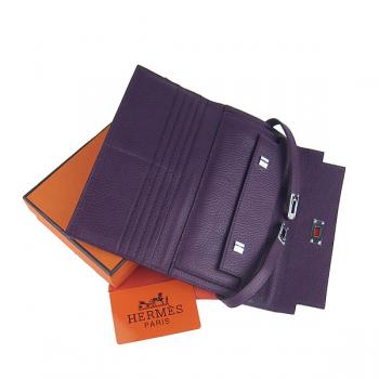 Hermes Clutches H009 Evening Bag Cow Leather Purple