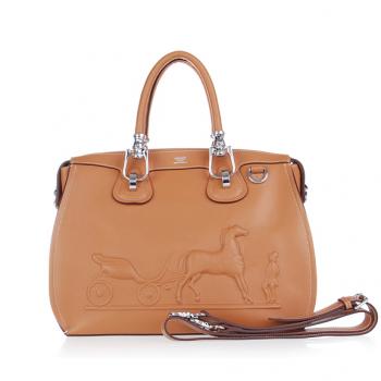 Hermes Original leather 60669 Ladies 2way Coffee Handbag