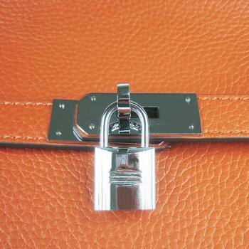 Cheap  Hermes Jypsiere H6508 Cow Leather Orange Handbag