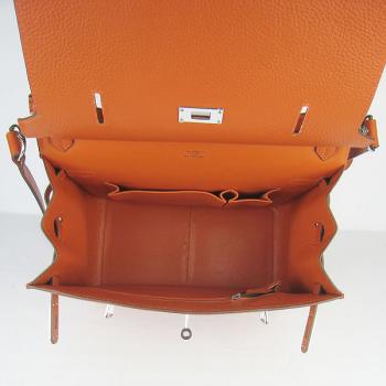 Cheap  Hermes Jypsiere H6508 Cow Leather Orange Handbag