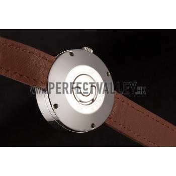 Replica Hermes  MOP Dial Brown Elongated Leather Bracelet 801393