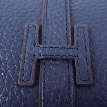 Hermes Wallet H015 Ladies Cow Leather Blue Replica