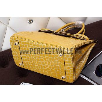 Replica Hermes Birkin 35 Crocodile Yellow 608065