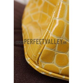 Replica Hermes Birkin 35 Crocodile Yellow 608065