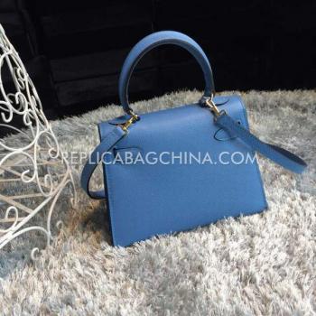 Hermes Kelly Blue Handbag