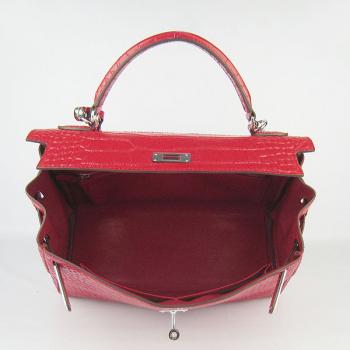 Hermes Kelly 6108 Ladies Crocodile Red Bag