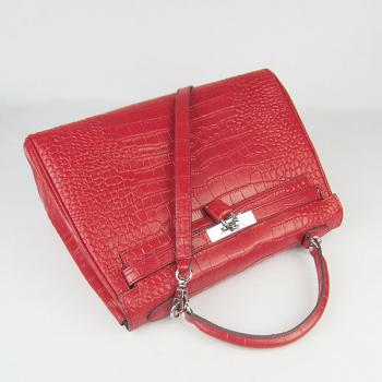 Hermes Kelly 6108 Ladies Crocodile Red Bag