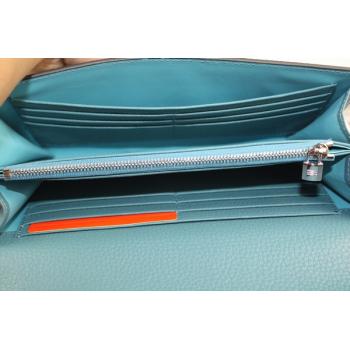 Hermes Wallet H569 Ladies Wallet Blue