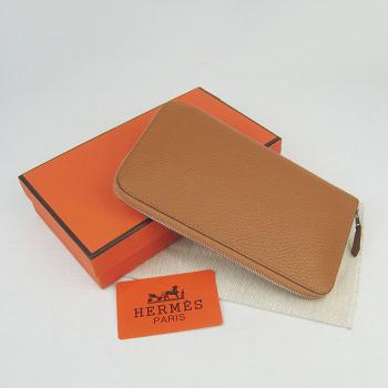 Hermes Wallet H016 Wallet Lambskin Coffee