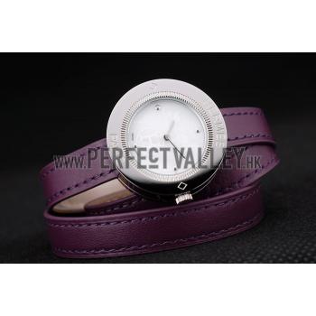 Cheap Hermes  MOP Dial Purple Elongated Leather Strap