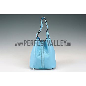 Hermes Picotin MM Blue Jean 607498