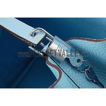 Hermes Picotin MM Blue Jean 607498