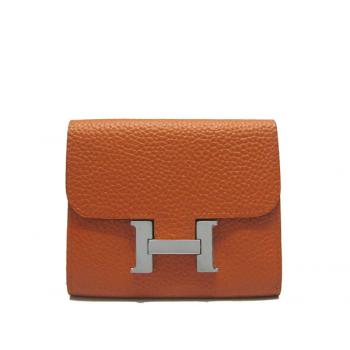 Hermes Wallet H2006 Ladies Cow Leather Orange