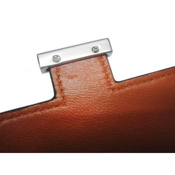 Hermes Wallet H2006 Ladies Cow Leather Orange