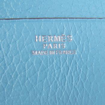 Hermes Wallet H014 Wallet Cow Leather Blue