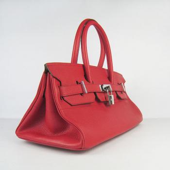 Cheap Hermes Birkin 6109 Handbag Cow Leather Red