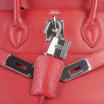 Cheap Hermes Birkin 6109 Handbag Cow Leather Red