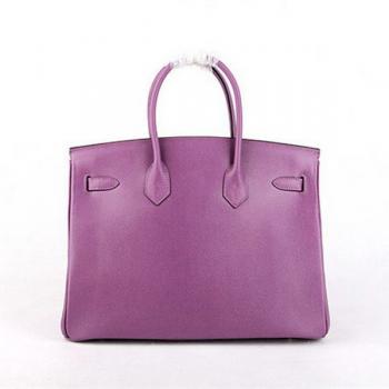 Hermes Original leather HB30 Ladies Handbag Purple