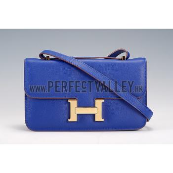 Hermes Constance Elan Blue Electric With Gold Hardware 608122