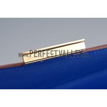 Hermes Constance Elan Blue Electric With Gold Hardware 608122