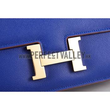 Hermes Constance Elan Blue Electric With Gold Hardware 608122