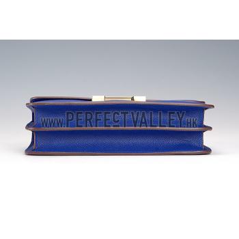 Hermes Constance Elan Blue Electric With Gold Hardware 608122