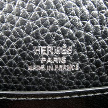 Hermes Clutches H008 Briefcase Cow Leather Black Handbag