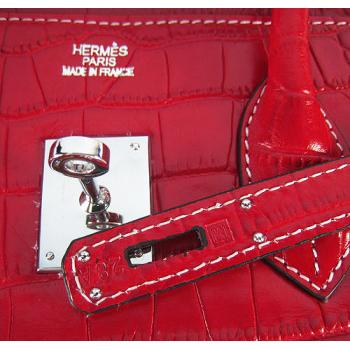 Hermes Birkin 6089 Handbag Crocodile Red HM05462