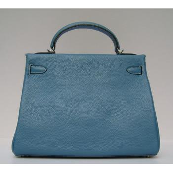 Hermes Kelly 62644 Ladies Cow Leather Blue Handbag