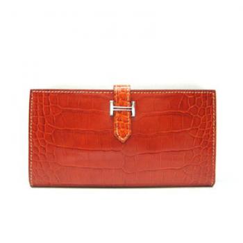 Hermes Wallet H1114 Ladies Crocodile Coffee