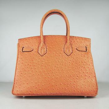 Hermes Birkin 6088 Ladies Ostrich Skin Orange Handbag