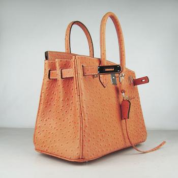 Hermes Birkin 6088 Ladies Ostrich Skin Orange Handbag